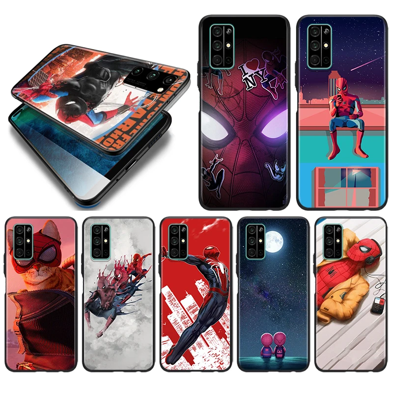 

Marvel Spider-Man Silicone Cover For Huawei Honor 10i 10 9C 9A RU 9X 9N 9S 9 Pro Lite Play 3E V9 Black Phone Case