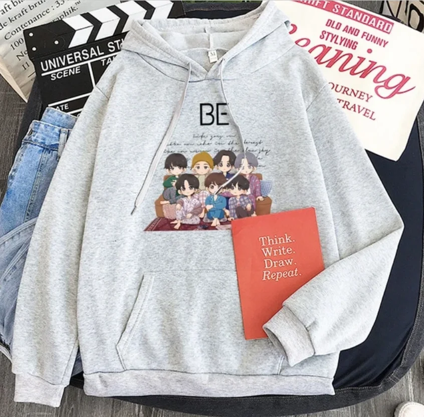 Fashion Bangtan Boys BE Hoodies Men Women Sweatshirt Pullovers Autumn Winter Streetwear Girls Clothes Cartoon Hoodie | Мужская одежда