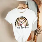 Женская Радужная футболка be kind Радуга подарок на день рождения христианская футболка модная повседневная женская рубашка из 100% хлопка с круглым вырезом