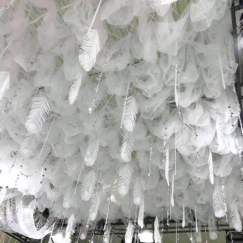 10 шт. Искусственные белые перышки павлина длина 50 см романтичные Свадебные