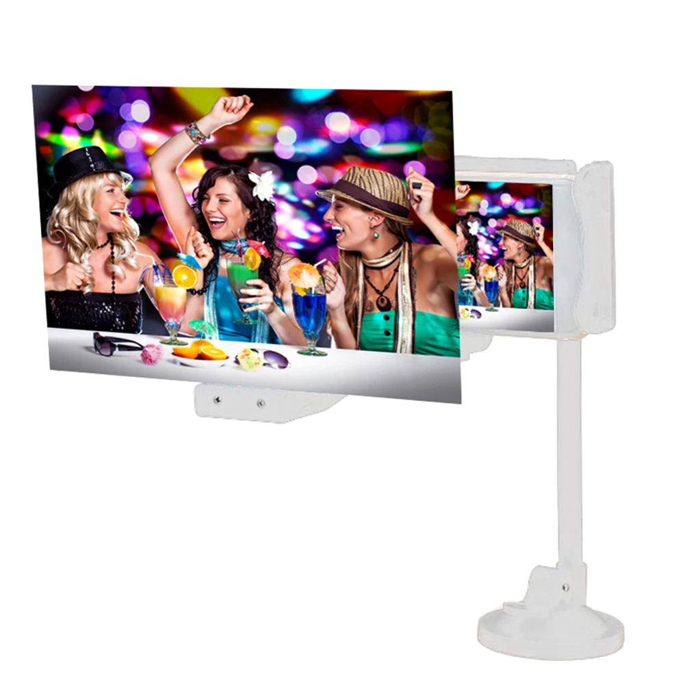 White 8inch Мобильный телефон HD Проекционный Кронштейн 360 градусов Регулируемый гибкий держатель для дома 3D HD увеличитель для экрана телефона PUO88 - Цвет: White 8inch