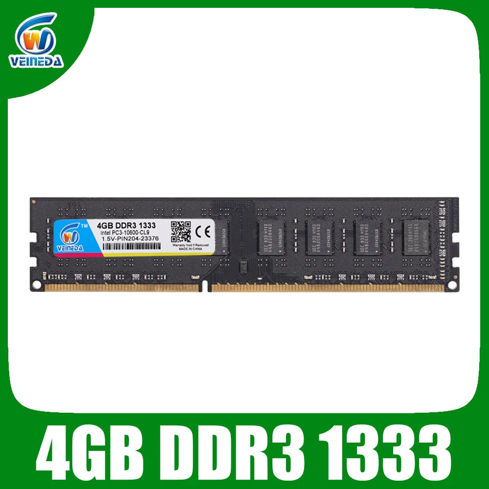 VEINEDA ddr3 4gb ram ddr3-1333 для dimm совместима со всеми десктопными компьютерами Intel AMD |