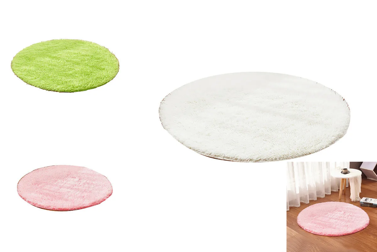 

Round Fluffy Area Rug for Bedroom Soft Shaggy Carpet Circle Plush Floor Carpet for Babies Room Decor Fuzzy Nursery Room Rug