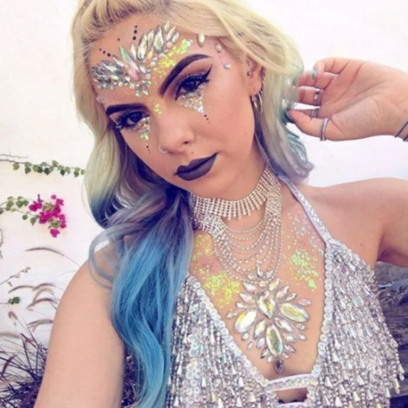Драгоценный камень клей татуировки Стикеры Boho тела декор наклейка Bindi может быть