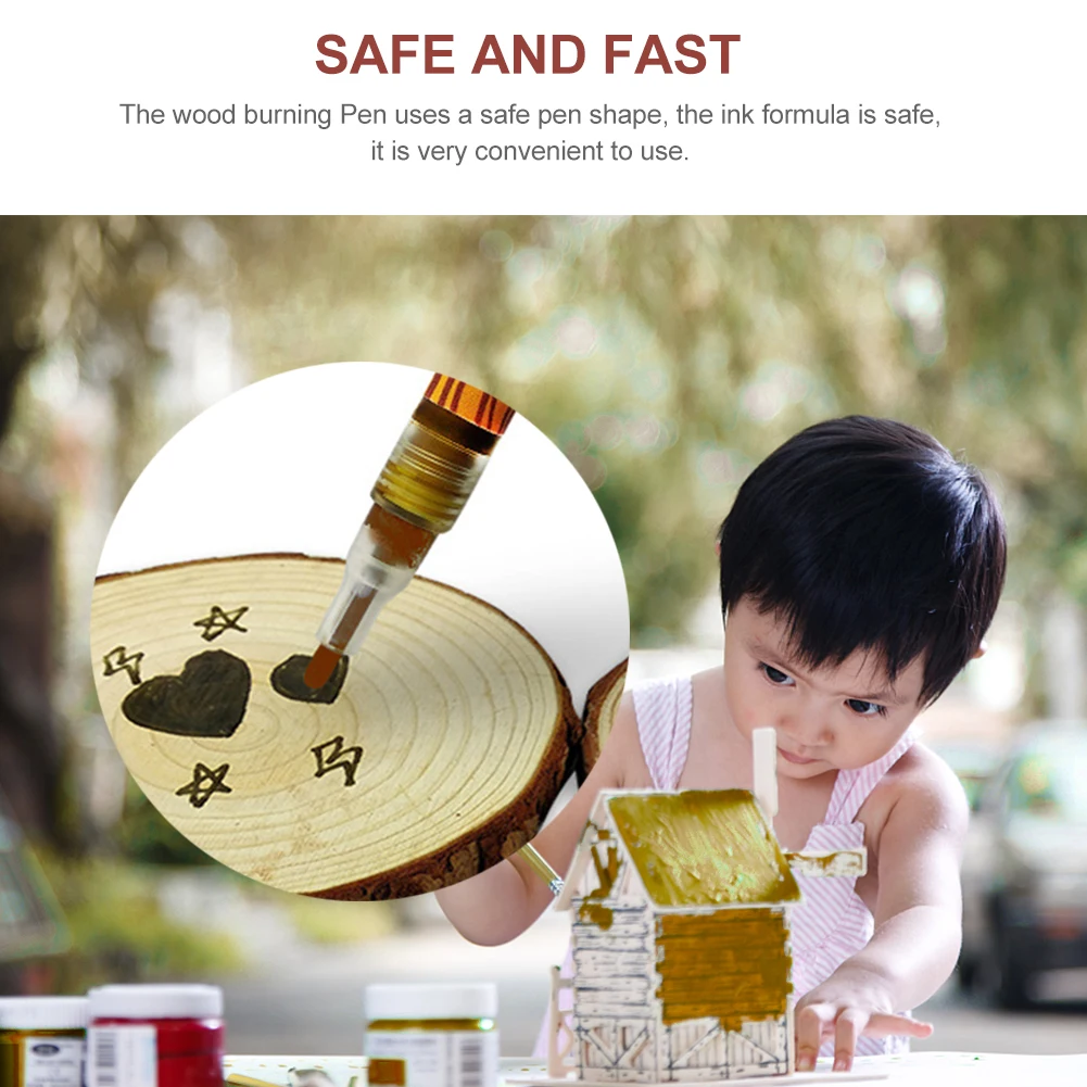 

Fast Fine Tip Scorch Easy Use Wood Burning Marker Pen Home Pyrography DIY Painting Portable Tools Crafting Office Handheld