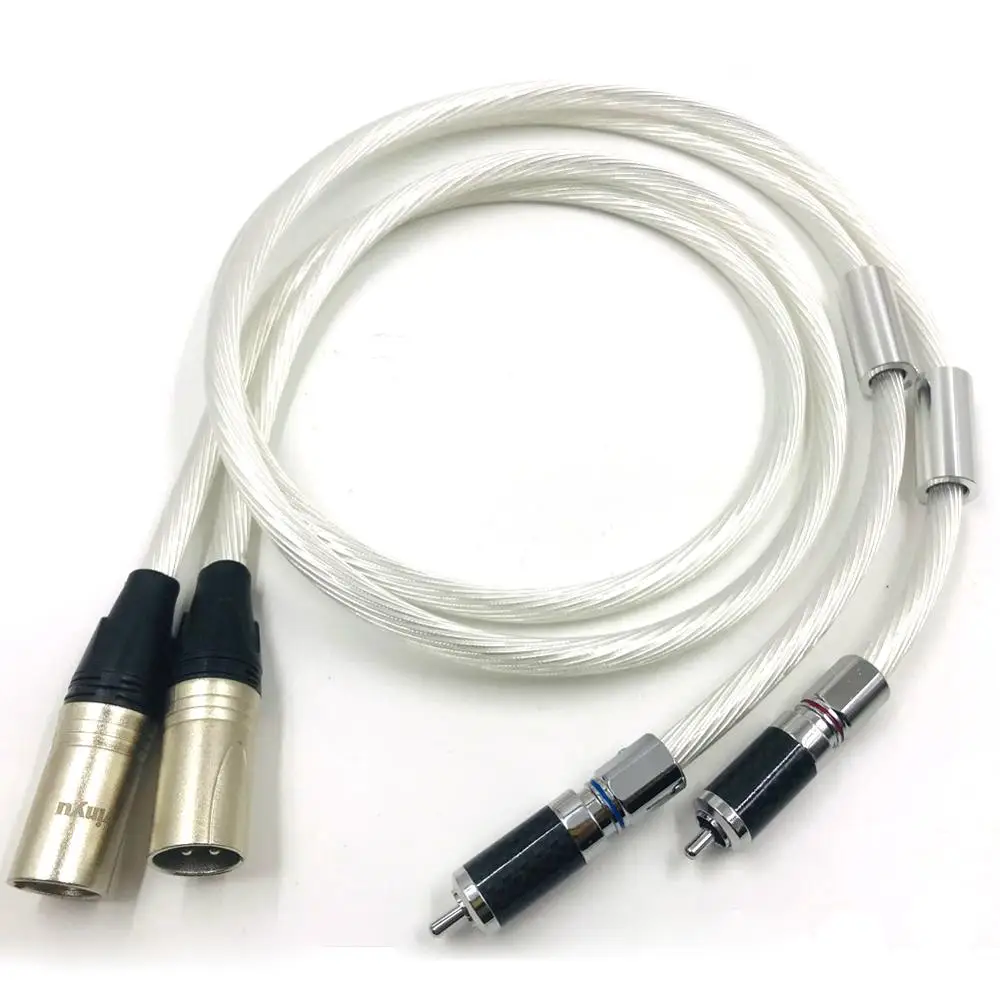 Холдейн пара родием RCA к XLR Баланс зарядный кабель Hi-end чистого серебра 7NOCC 2 штекер
