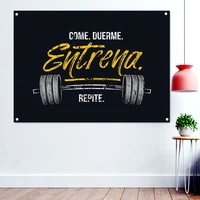 come repite gym inspirational quote poster wallpaper hanging paintings yoga fitness sports workout banner flag wall art mural