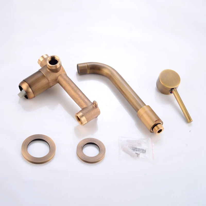 Скрытый настенный смеситель для раковины Смеситель горячей и холодной воды Tap