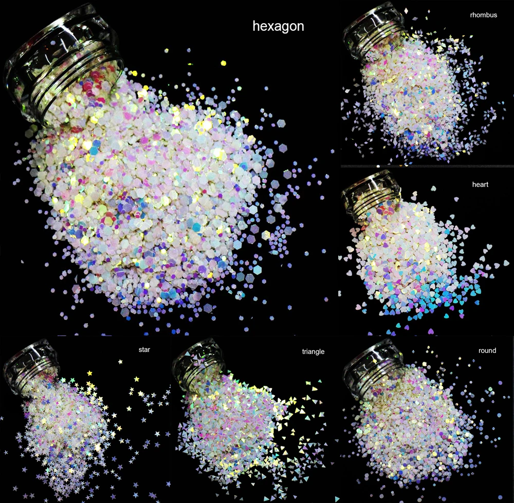 Ромб/шестиугольник/Сердце/круглая Треугольники/звезда формы Цехин переливчатая