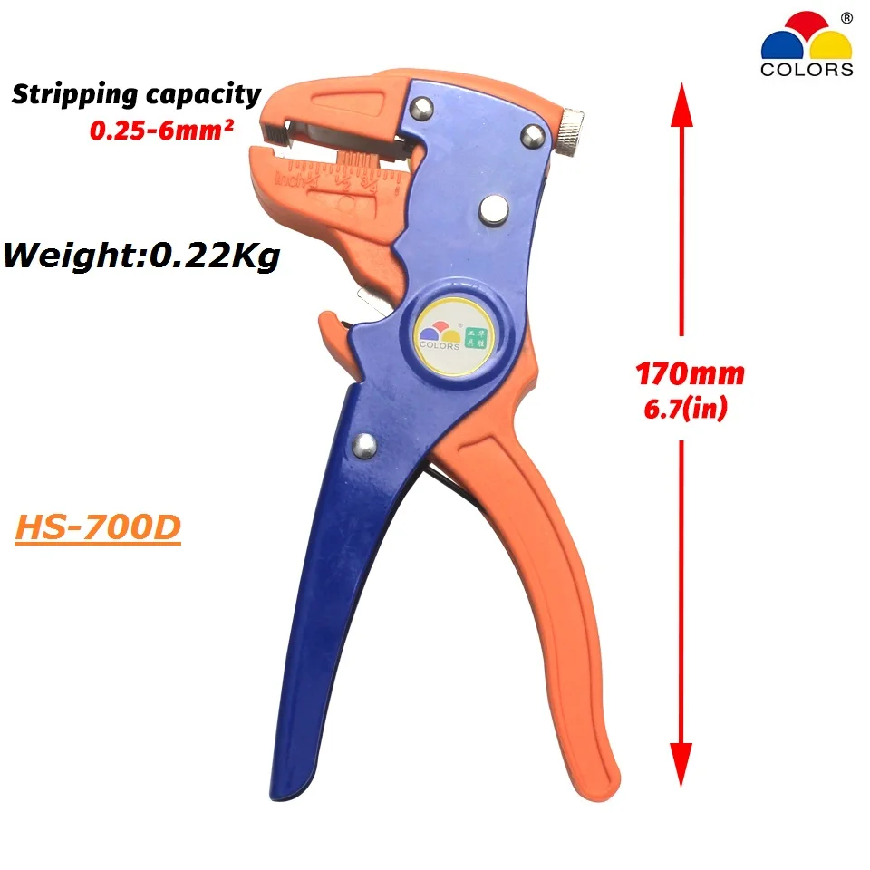 

Colors HS-700D FS-D3 Self-Adjusting insulation pliers Wire Stripper 0.03-10mm2 Cutter Cable Scissors Wire Stripper Tool FSE