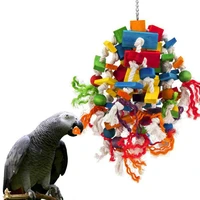 wooden cotton rope sunflower bite toy for large medium parrot fruit basket canary
