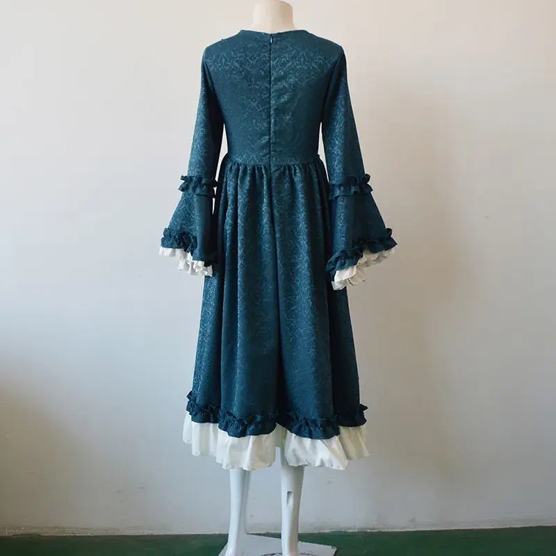 

Women Gothic Lolita Victorian Dress Vintage Organza Lace White Black Full Sleeves Princess Dress for Girls Women Plus Size 5XL