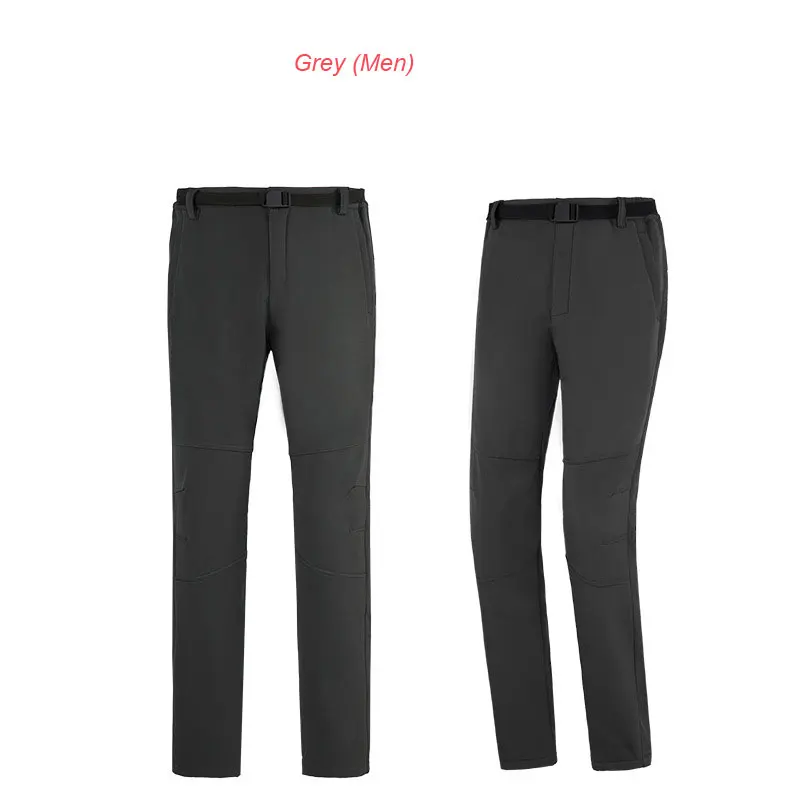 Grey(men) Мужские и женские плотные брюки водонепроницаемые брюки для туризма высокое качество кемпинг рыбалка одежда ветрозащитная Осень-Зима теплые брюки для подростков взрослых - Цвет: Grey(men)