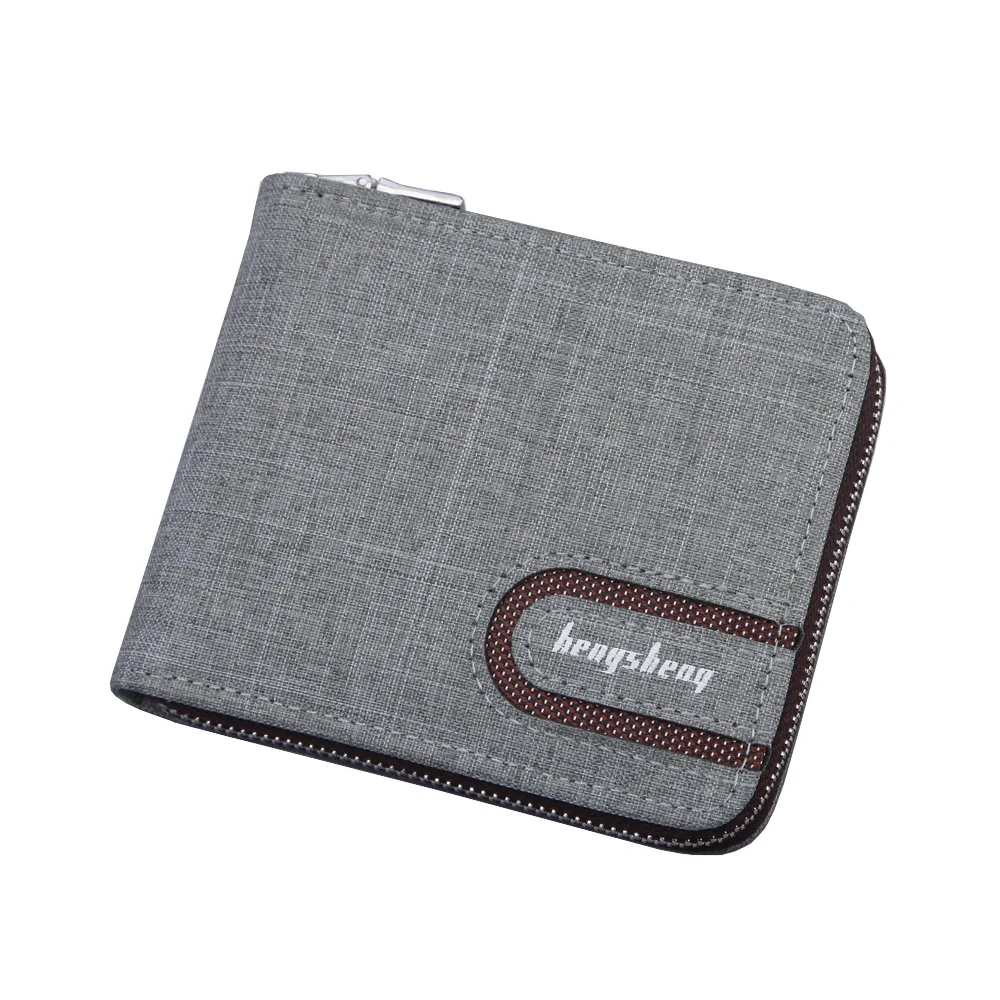

Fashion men's wallet pure color canvas business short wallet brand-name credit card soft wallet coin purse billetera de hombre