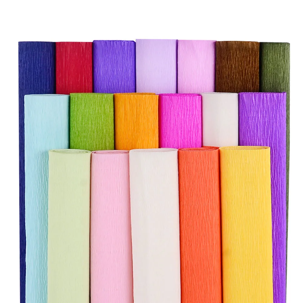 

Цветной рулон гофрированной бумаги 50х250 см оригами крашенная креповая бумага ремесло DIY цветы украшение подарочная оберточная бумага ремесло
