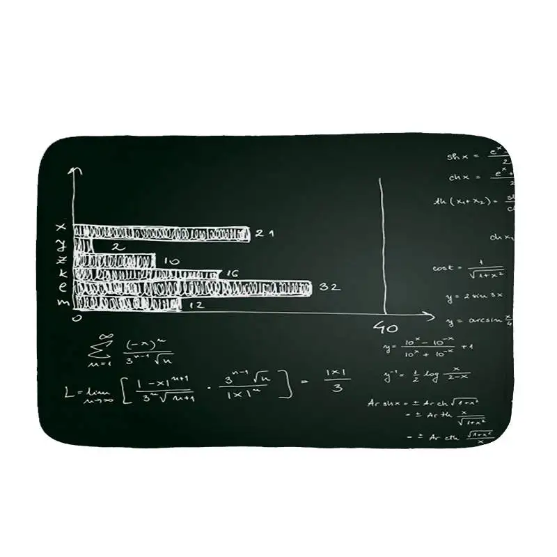 Фланелевый напольный коврик с принтом доска химическим уравнением Нескользящие