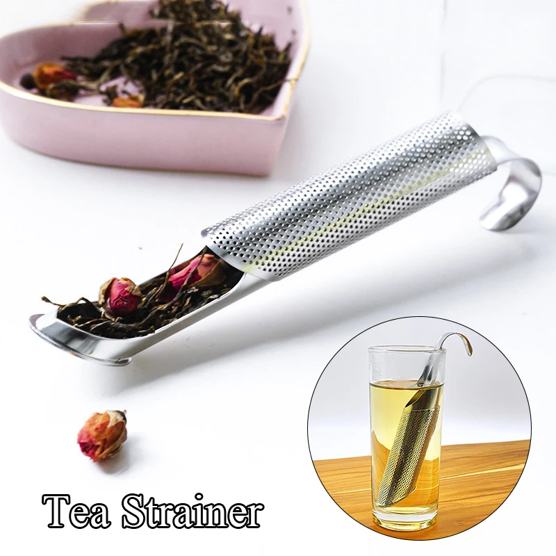 

Tea Strainer Tea Infuser Stainless Steel Pipe Design Tea Spoon Filter Safety Delicacy Can Hang Multifunction Smoking Tool