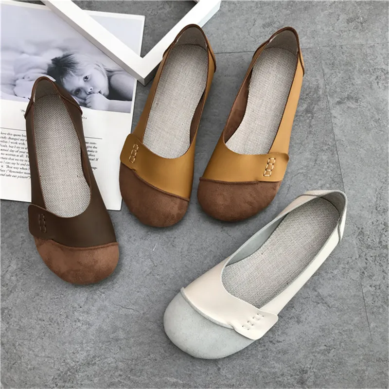 

2021 women shoe New ladies fashion casual soft soled shoes retro solid color flat shoes simple shoes B20-178