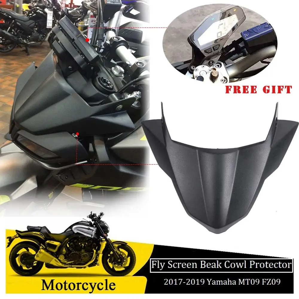 For 17-19 YAMAHA MT09 FZ09 Front Fender Beak Cowl Protector ABS Windscreen Flyscreen Cover 2017 2018 2019 MT FZ 09 Accessories