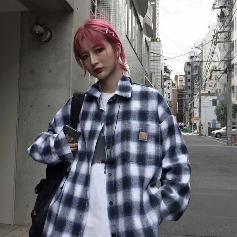 NiceMix Privathinker клетчатые рубашки для мальчиков Свободная рубашка с длинными