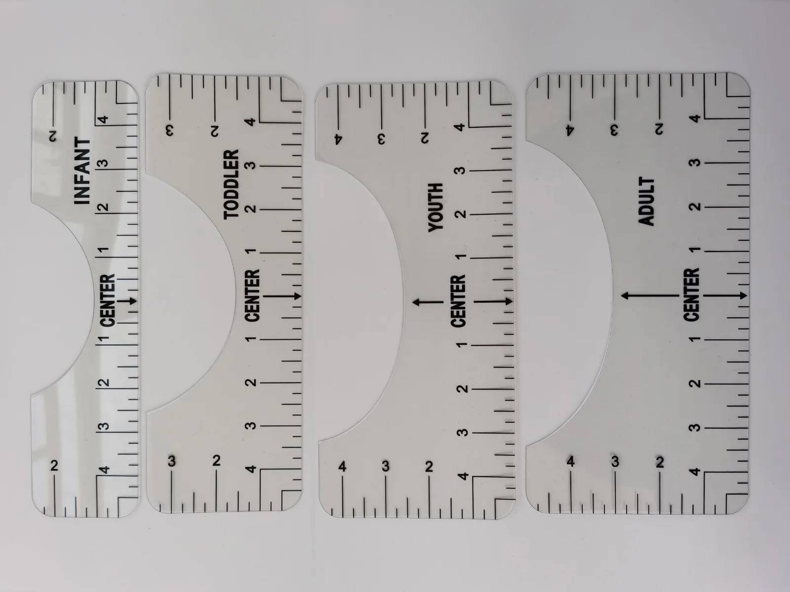 

4PCS T-Shirt Alignment Ruler Craft Ruler with Guide Tool Fashion for Adult Youth Toddler Design 2021 Sewing Tools