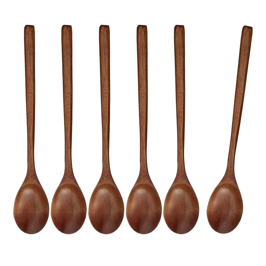6PC Wooden Spoon Porridge Soup Home Restaurant Kitchen Cooking Tool Utensil Set | Utensils
