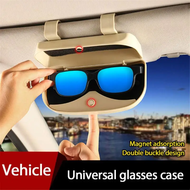 

Car Glasses Case Sunglasses Storage Box 4 Colors Auto Interior Accessories Glasses Holder Sun Visor Automobiles 39mm thickness