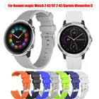 Ремешок силиконовый 20 мм для смарт-часов Garmin Vivoactive 3 645 M 245, браслет для Huawei Honor Magic2 GT2 GT 2 42 ES Correa