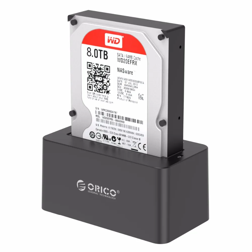 ORICO HDD чехол SATA USB 3,0 док-станция для жесткого диска 5 Гбит/с супер Скорость для 2,5 ''/3,5" SSD HDD, украшенное мозаикой из драгоценных камней, 12V Мощность адаптер