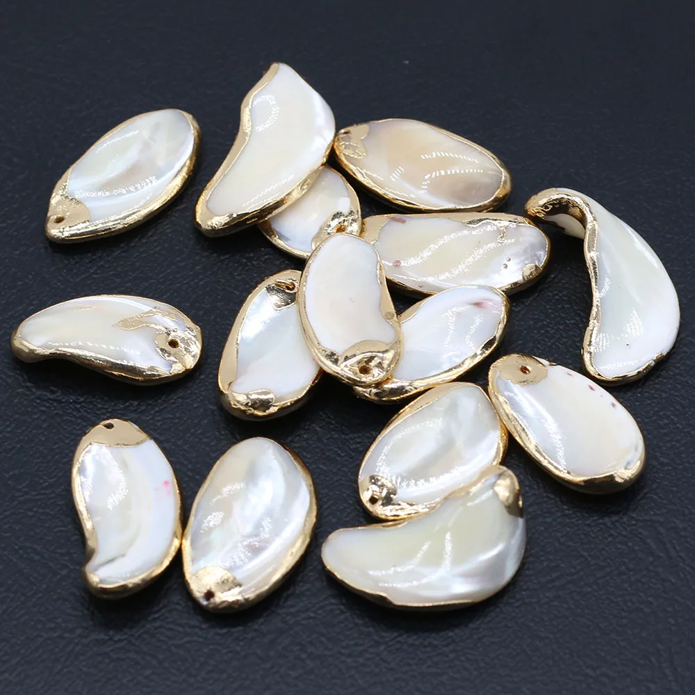 

Wholesale20PCS Natural Freshwater Shell Irregular Gold-plated Pendant MakingDIYNecklace Charm Jewelry Gift Mother-of-Pearl Shell
