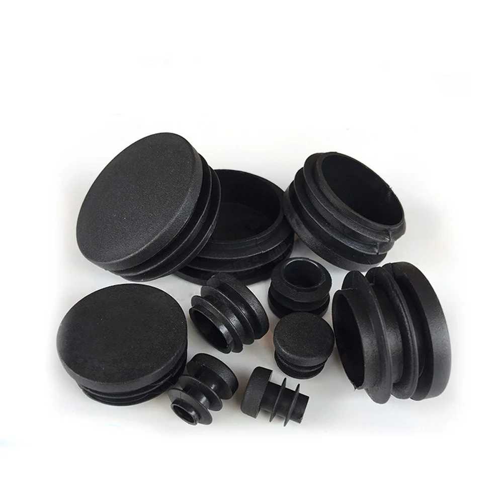 4pcs Round Plastic Black Blanking End Cap Caps Tube Pipe Inserts Plug Bung 12/14/16/19/20/25/28/30/32/35/38/40/42/45/48/50mm images - 6