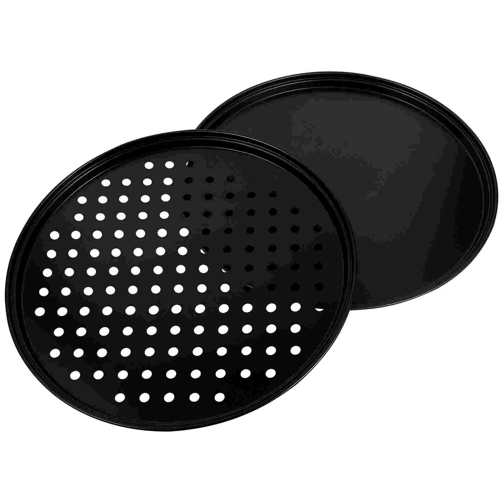 

2шт противни для выпечки прочные противни для выпечки устойчивые к высоким температурам кастрюли (черный)