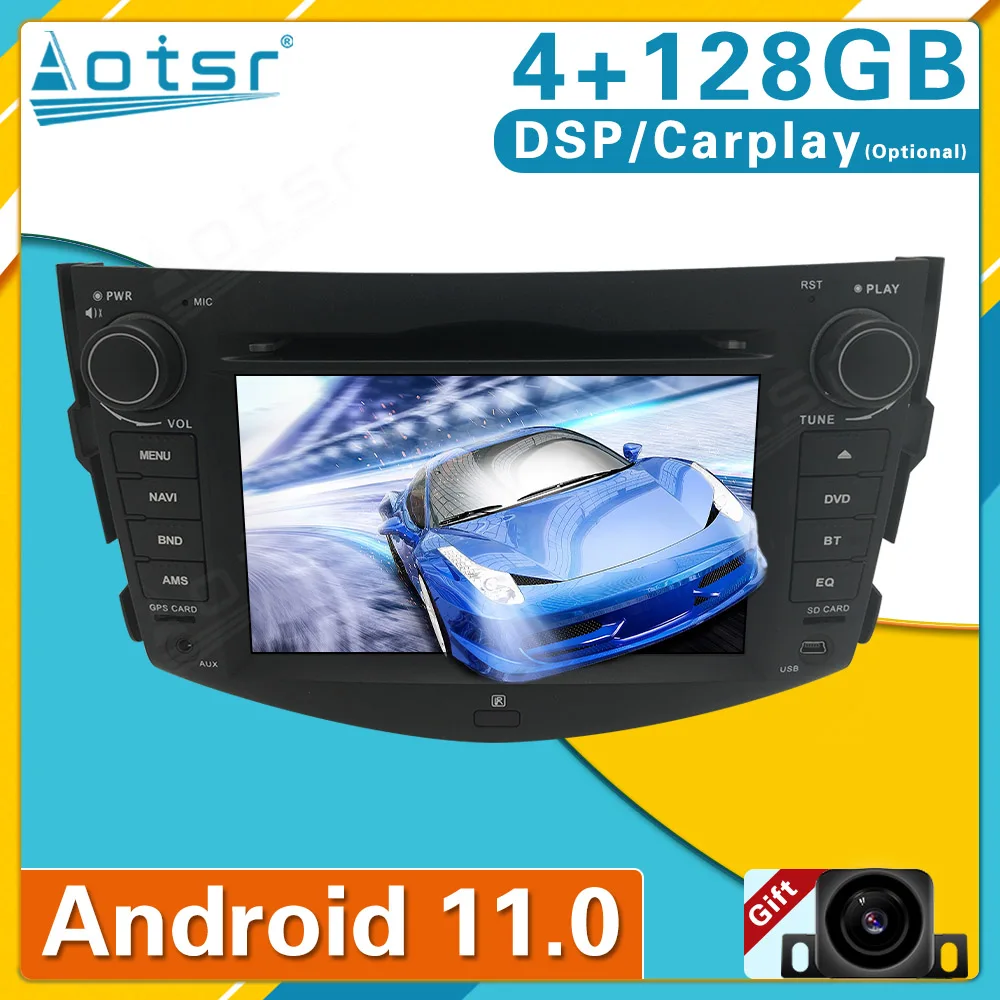 Android 11 4 + 128G для Toyota RAV4 2006-2012 автомобильный мультимедийный плеер GPS Navig головное