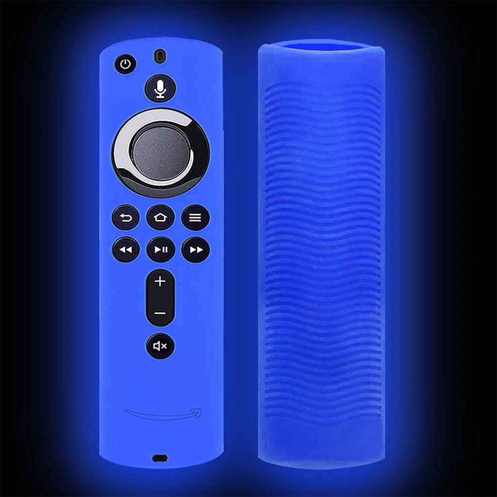Luminous Blue Прочный силиконовый защитный противоударный чехол с мягкой решеткой, дистанционный чехол для пульта, легкий Противоскользящий чехол для пожарной ТВ-карты 4K - Цвет: Luminous Blue