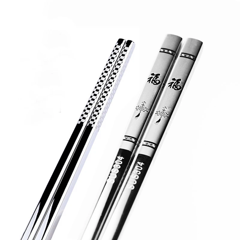 Sushi Dragon Stainless Black Iron Chinese Anti Skid Non Slip Fishs Alloy Rice Tableware Portable Gifts Chopsticks Sticks Metal | Дом и сад