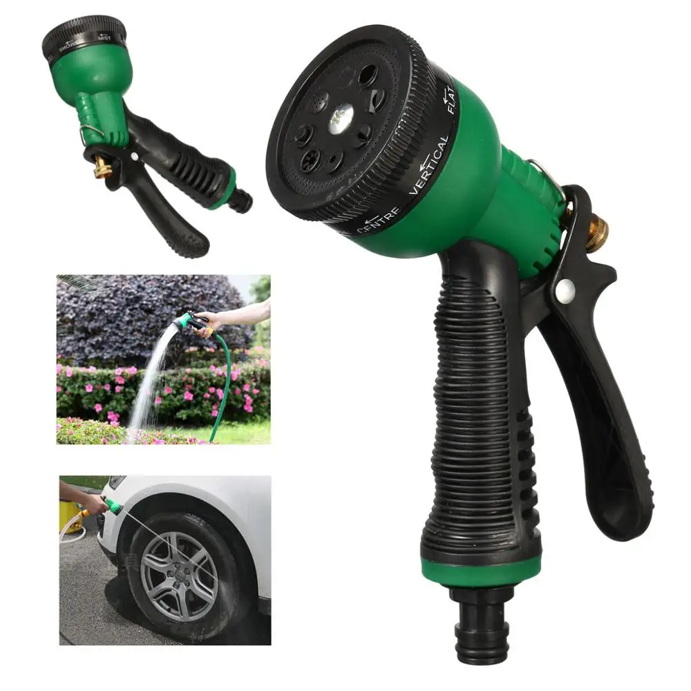 

Green Car High Pressure Washer Hose Pipe Metal Nozzle Water Spray Garden Lawn