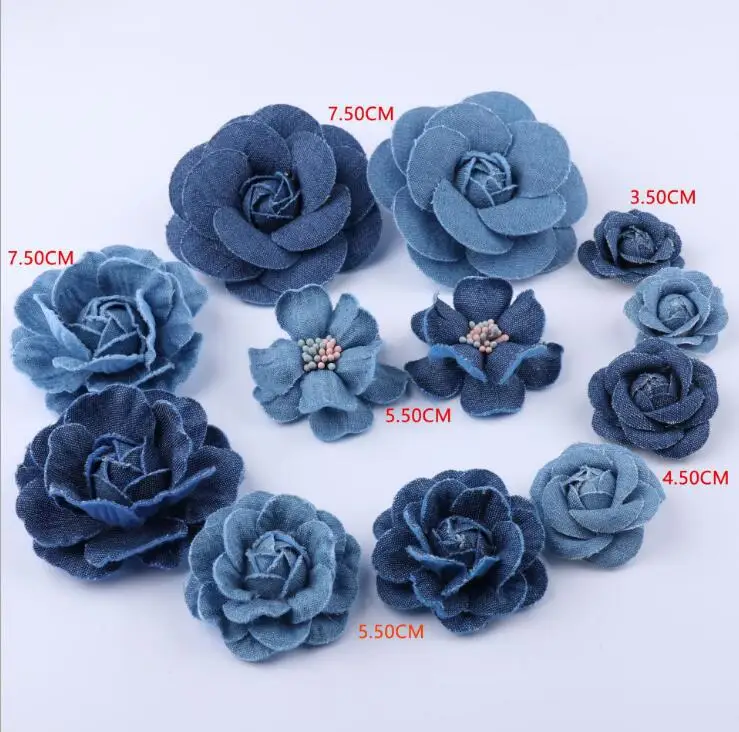 Tissu Denim coréen  5 pièces/lot  accessoires pour cheveux  vêtements  chapeaux  décoration de robe