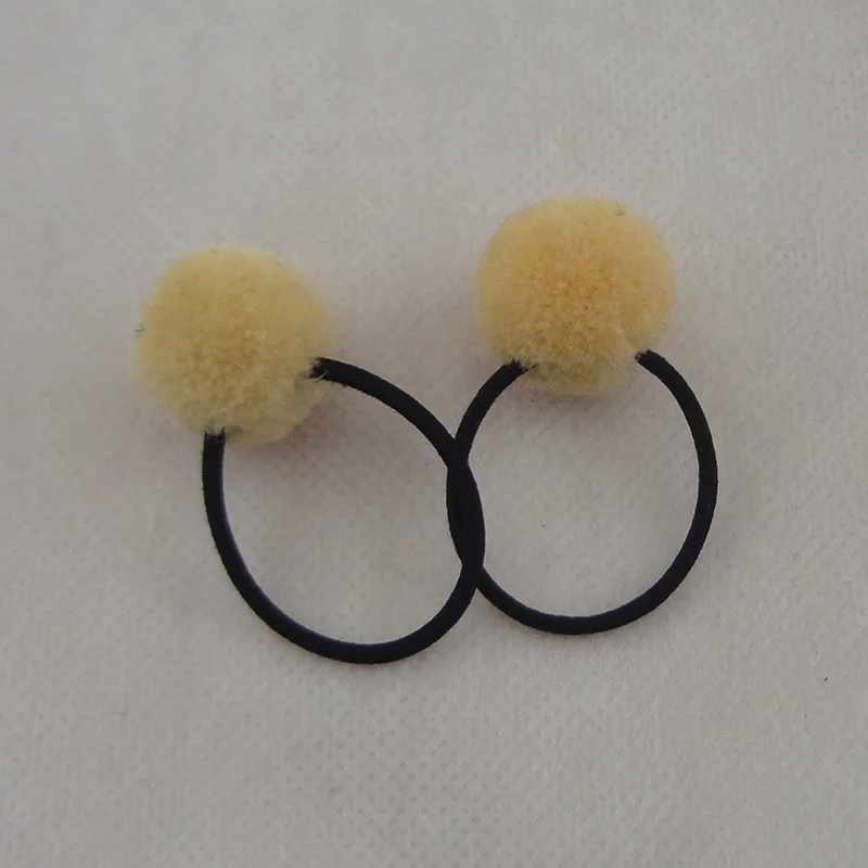 Peach ball hair tie 10 шт. 2,0 см Кашемир мех шарик-помпон эластичные резинки для волос для детей Детские конский хвост держатели для волос веревки с бархатным шариком - Цвет: Peach ball hair tie