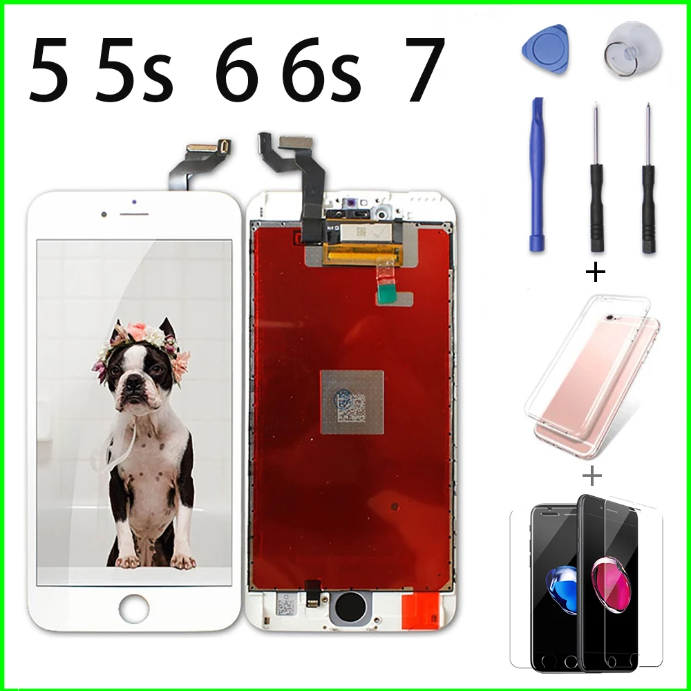 Белый/черный Ecran ЖК дисплей для iPhone 5 5S 6 S 7 Digiziter сборка Pantalla 3D экран Замена без