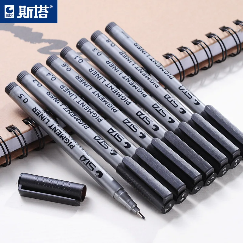 9 шт./лот Микрон ручка Fineliners водостойкие гладкие чернила Pigma тонкий лайнер набор