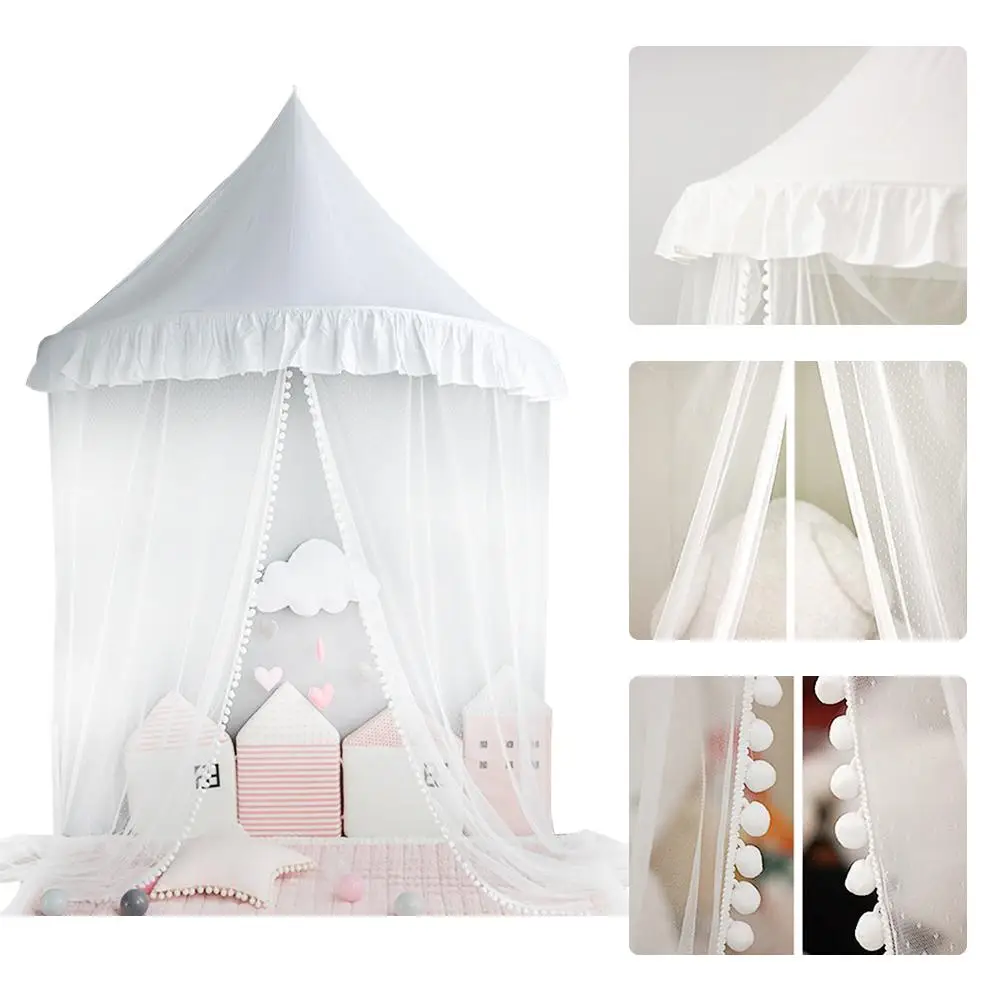 

Children Mosquito Net Kids Princess Tent Bed Canopy Castle Playhouse for Kids Toddler Bedroom