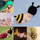 Детский милый реквизит для фотосъемки вязаный крючком хлопковый ниток животное новорожденный фото костюм унисекс аксессуары для одежды