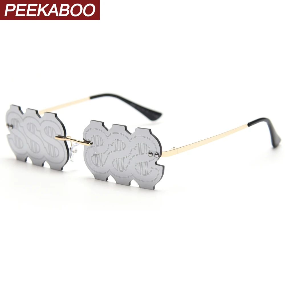 Женские и мужские Винтажные Солнцезащитные очки без оправы Peekaboo квадратные