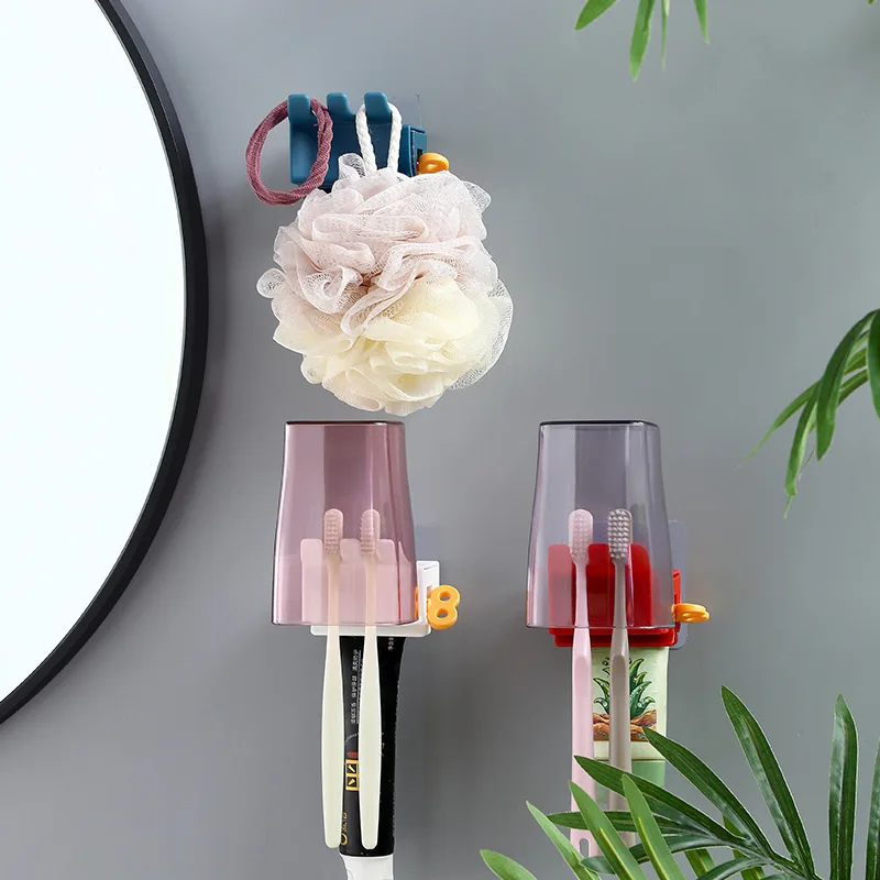 

2in1 Home Plastic Toothpaste Squeezer Tube Easy Dispenser Rolling Toothbrush Holder Bathroom Supply Tooth Cleaning Accessories