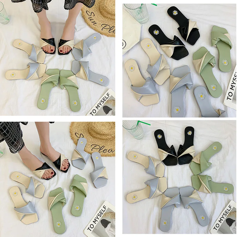 

Women fashion flat Slippers shoes woman Summer slides Outdoors Sandals Woman Casual Beach house Shoes ladies flipflops