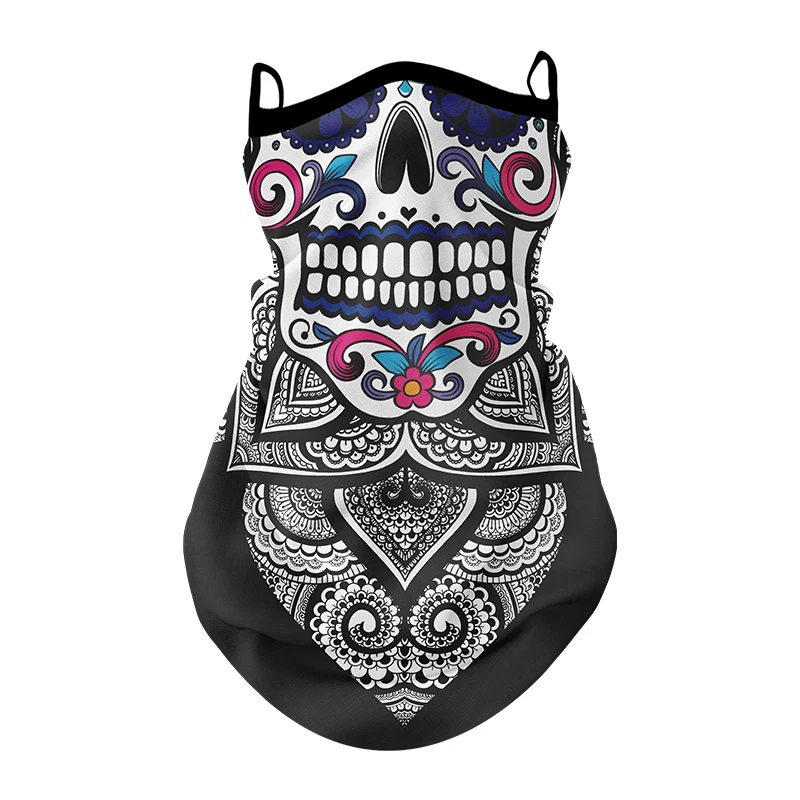 Шарф унисекс уличный из вискозы для лица, теплый шейный платок с 3D принтом, с заушным крючком, многоразовая бандана, для верховой езды на отк...