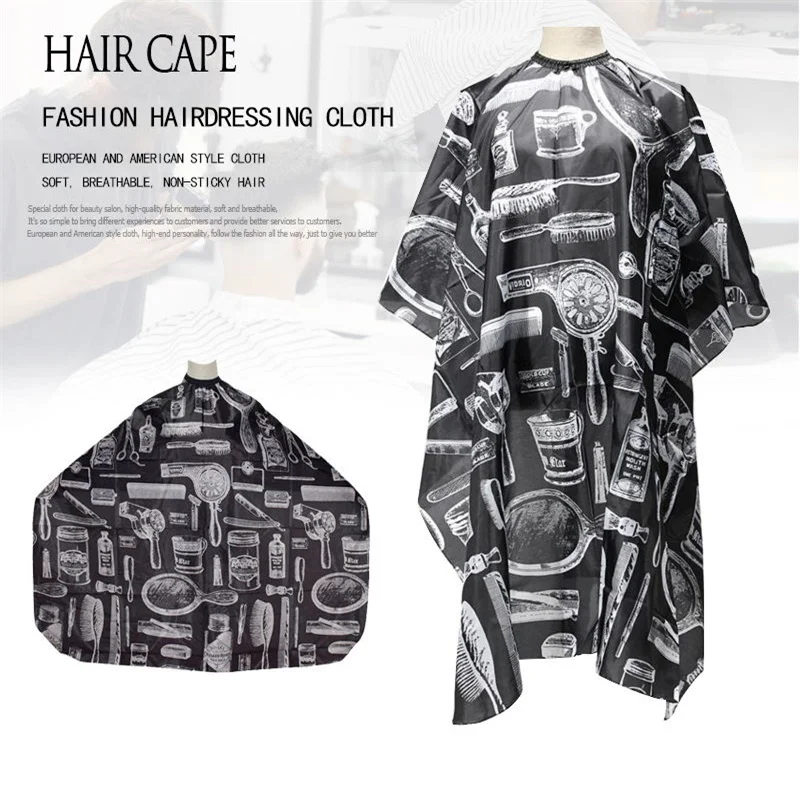 

Professional Salon Haircut Apron Hairdressing Shawl Hairdresser Waterproof Cloak Dress Haircut Pattern Apron Styling Care Tool