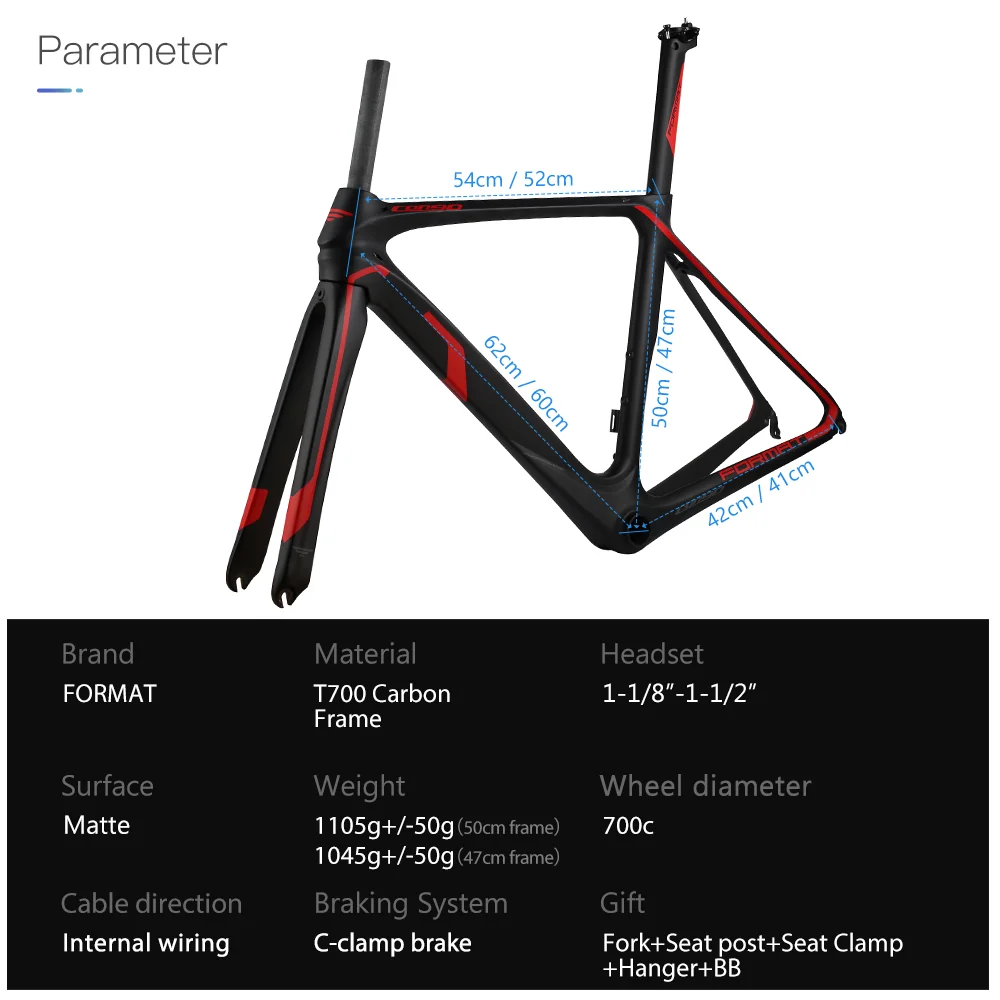 TANKE 700C carbon road bike frame bicycle frameset 130mm quick release C-clamp brake BB86 press in cycling parts fit 700*25C |