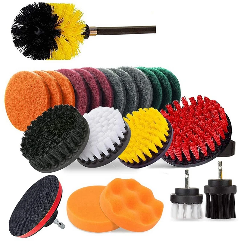

23Pcs Drill Brush Attachment Set Power Scrubber Drill Brush Kit with Extend Long Attachment for Tile Bathtub Floor