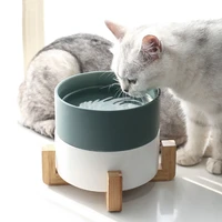 fashion 850ml pet bowl cat dog bowl wooden shelf ceramic feeding and drinking bowls for dogs and cats pet feeder accessories